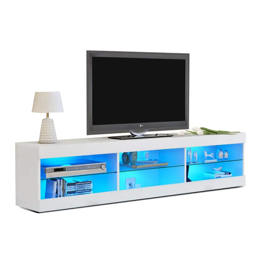 Simple Modern Glass Tv Stand White High Gloss Led Tv Cabinet Buy