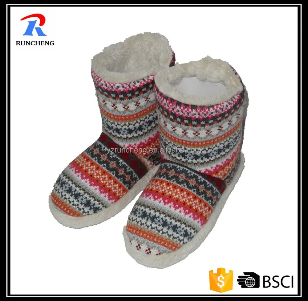 warm fashionable women walking knitted indoor boots