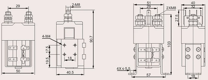 1P 1NO 12V 24V 36V 48V 100A 125A 150A 200A 300A 400A 500A 800A SW150 SW200 SW300 SW400 SW500 SW800 Electric Vehicle DC Contactor