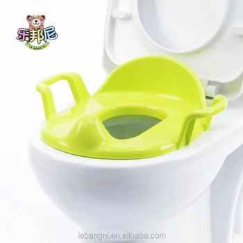 Plastic Baby Toilet Adapter With Handle Green - Buy Toilet Adapter,Baby