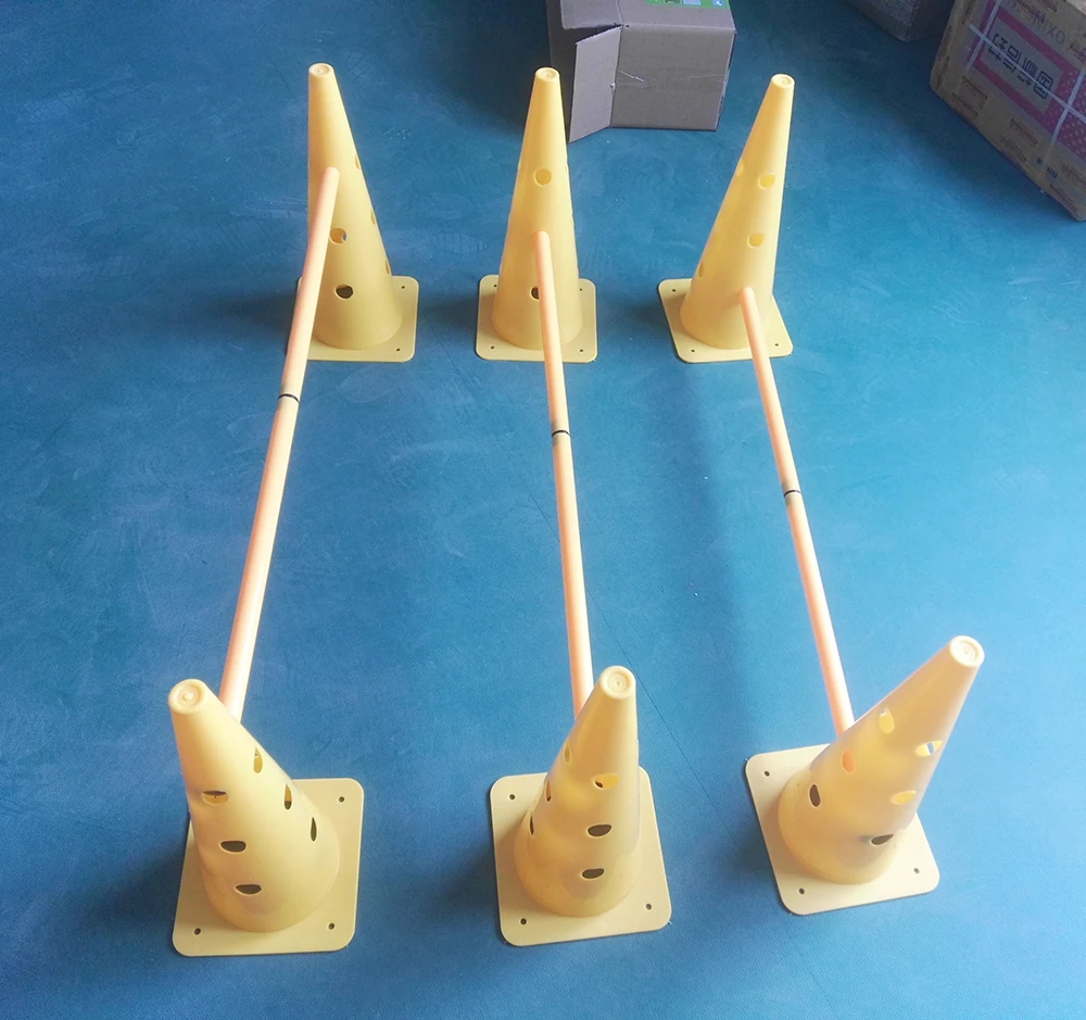 Soccer Training Cones,Football Cones With Agility Pole Kit (6 Cone 6