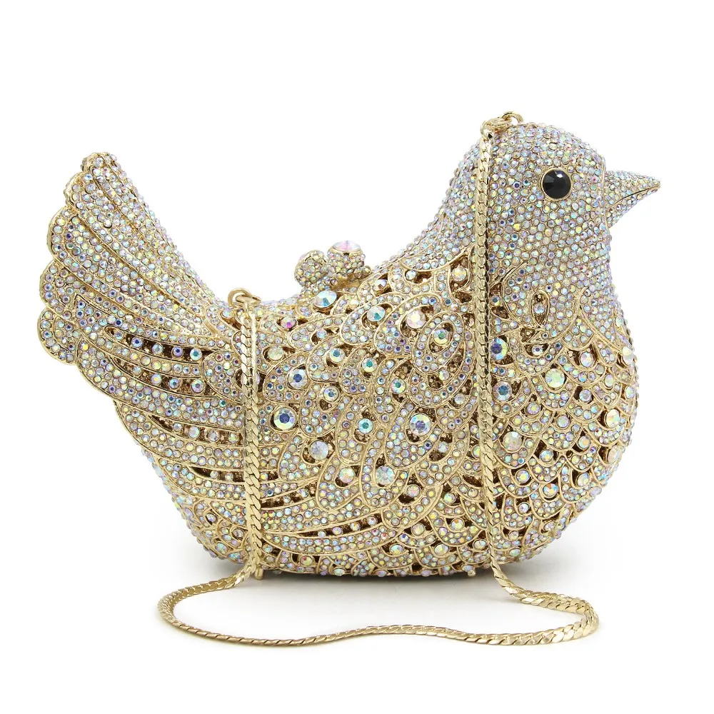 Bird Clutch Bags For Womens Evening Bag Hard Case Rhinestone Clutch ...