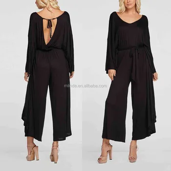 ruffle wide leg jumpsuit