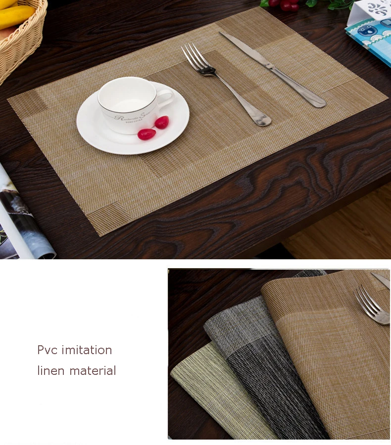 4 piece Japanese style cloth Western food pad Nordic table mat insulation anti hot pot pad bowl mat household PVC