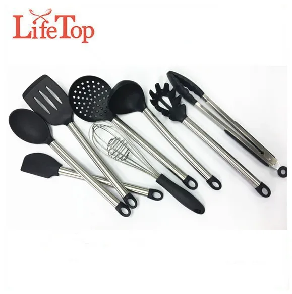 Hot Sell 8 Kitchen Utenisl Set With Nonstick Silicone And Stainless