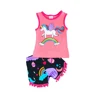 Popular baby boutique clothing summer offset print unicorn kids baby clothes girl