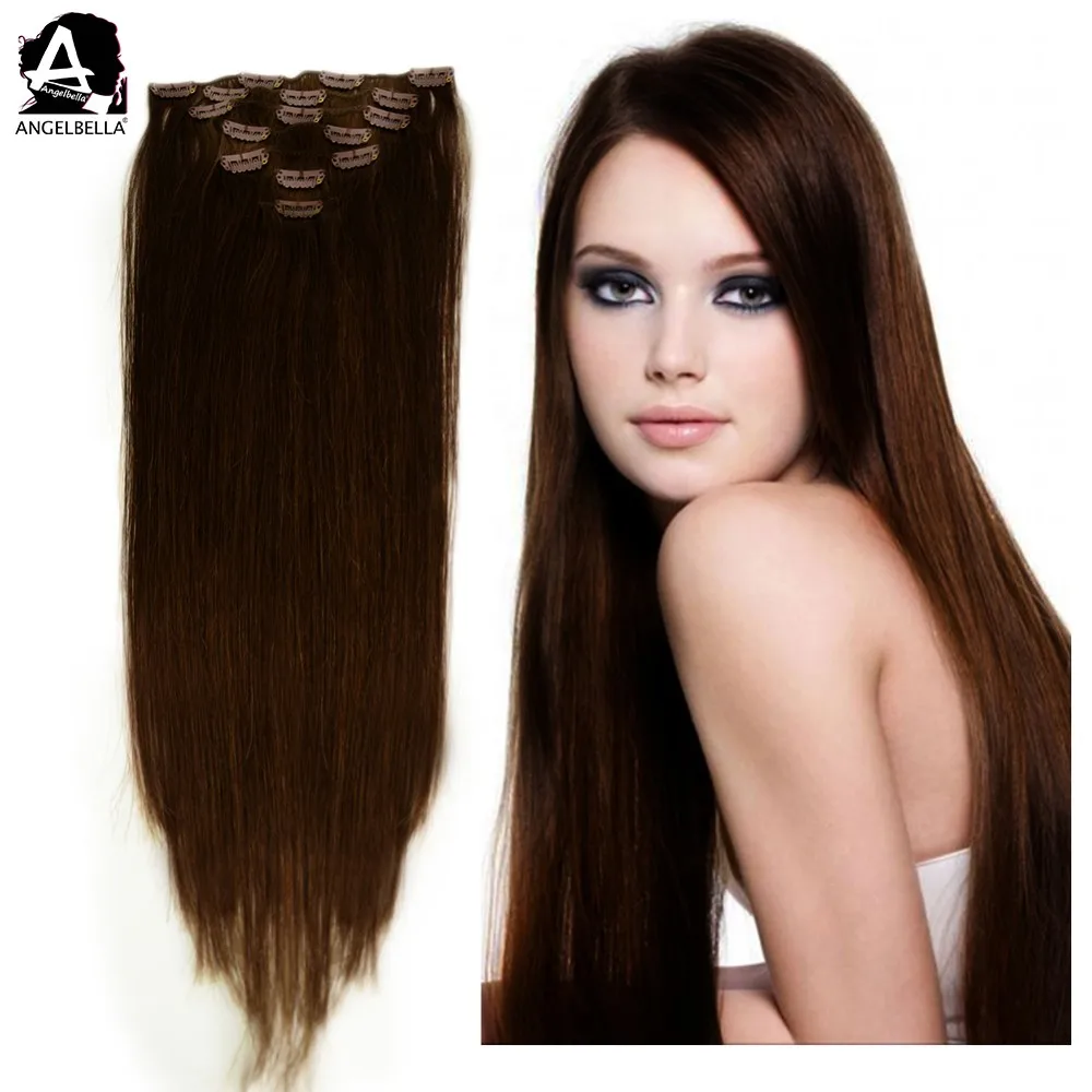 angelbella latest brazilian human virgin hair clip