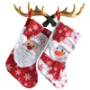 SJ097 Home Decor New Year Featured Festive Fleece Santa Claus snowflake Christmas Stocking