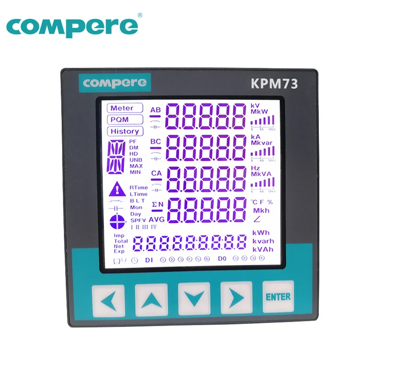 Portable three phase smart harmonic power energy quality analyzer meter with digital input and output