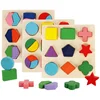 Preschool Learning Educational Game Math Board Toys Geometric Shapes Montessori Wooden Puzzle