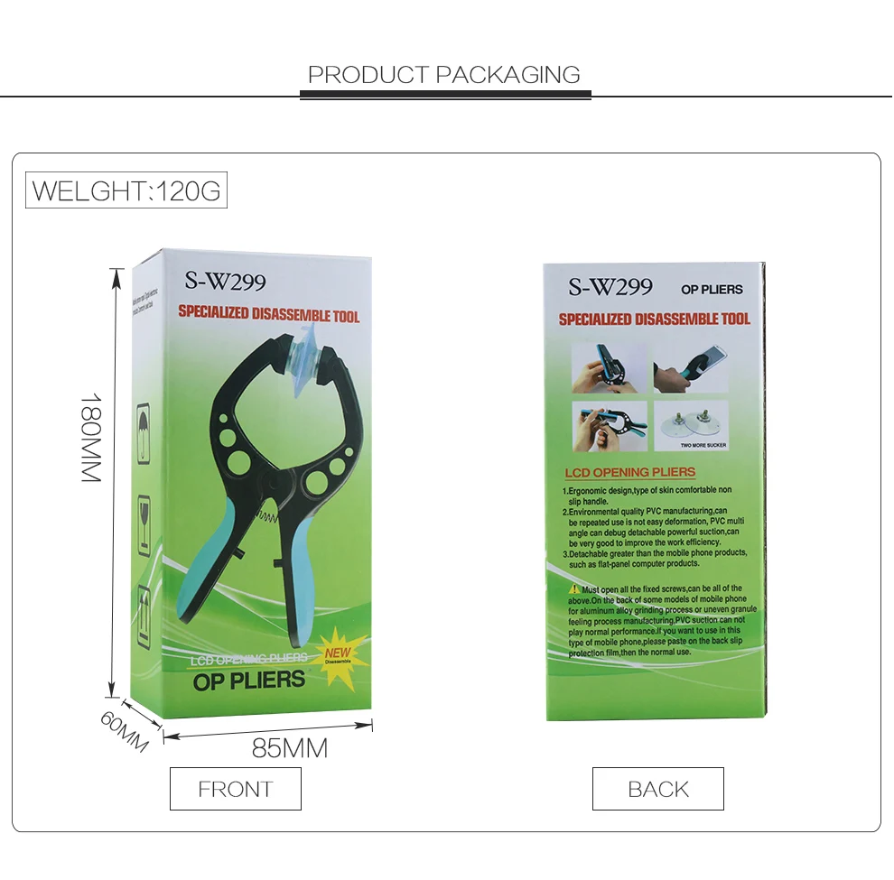 BEST S-W299 Mobile Phone LCD Screen Opening Pliers Suction Cup for iPhone iPad Samsung Cell Phone Repair Tool