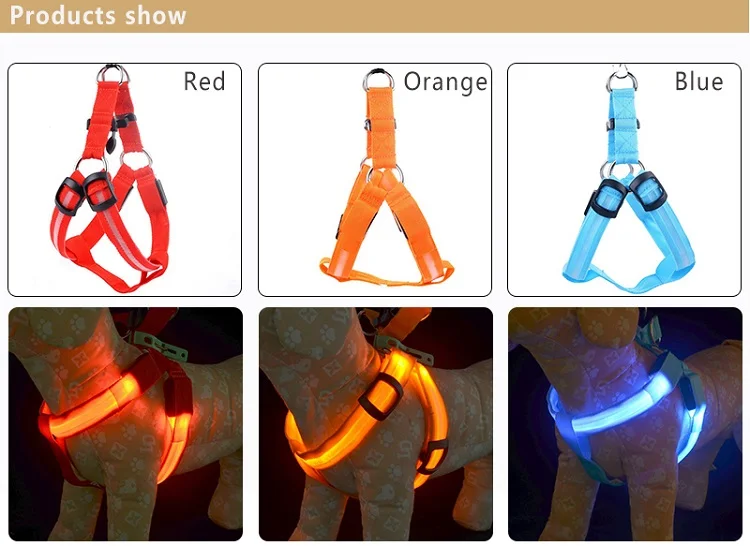 New 2017 Favorites Led Pet Dog Cat Harness And Leash Leads Training