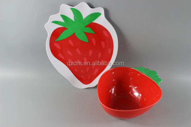Strawberry Shape Melamine plate and bowl set