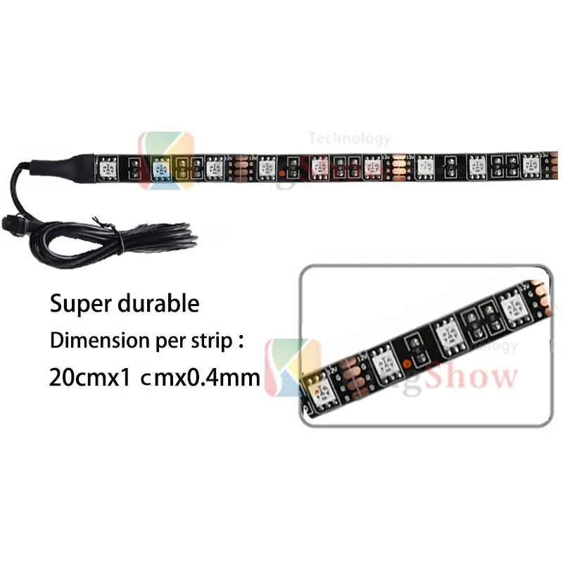 8Pcs led Motorcycle Light Kit Strips Multi-Color Accent Glow Neon Lights Lamp Flexible with Remote Controller