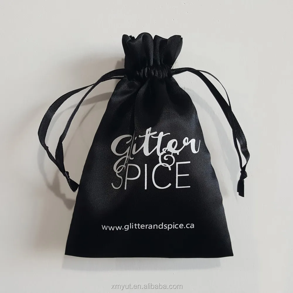 Custom Screen Printed & Hot Stamped Satin Jewelry Drawstring Bags-Dust Proof & Free Yu-Touch Brand Direct Supplier