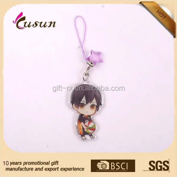 Custom printed cell phone acrylic charms for promotion