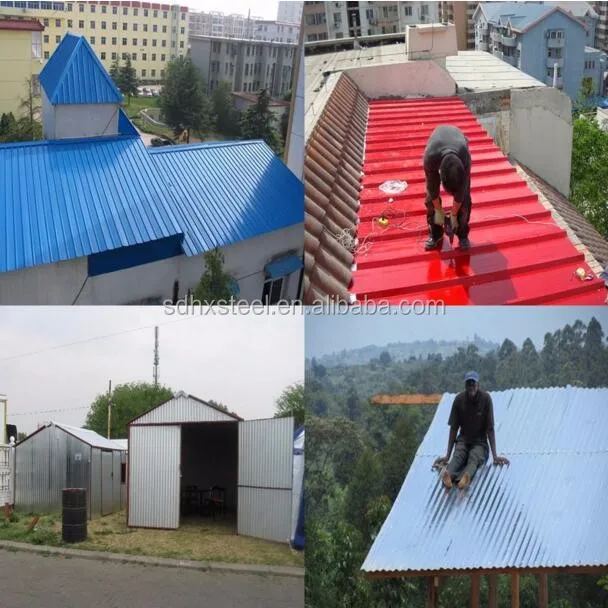 Galvanized Prepainted Red Roofing Steel Material PPGI GI 0.45mm Corrugated Structural Sheet Roofing Sheet