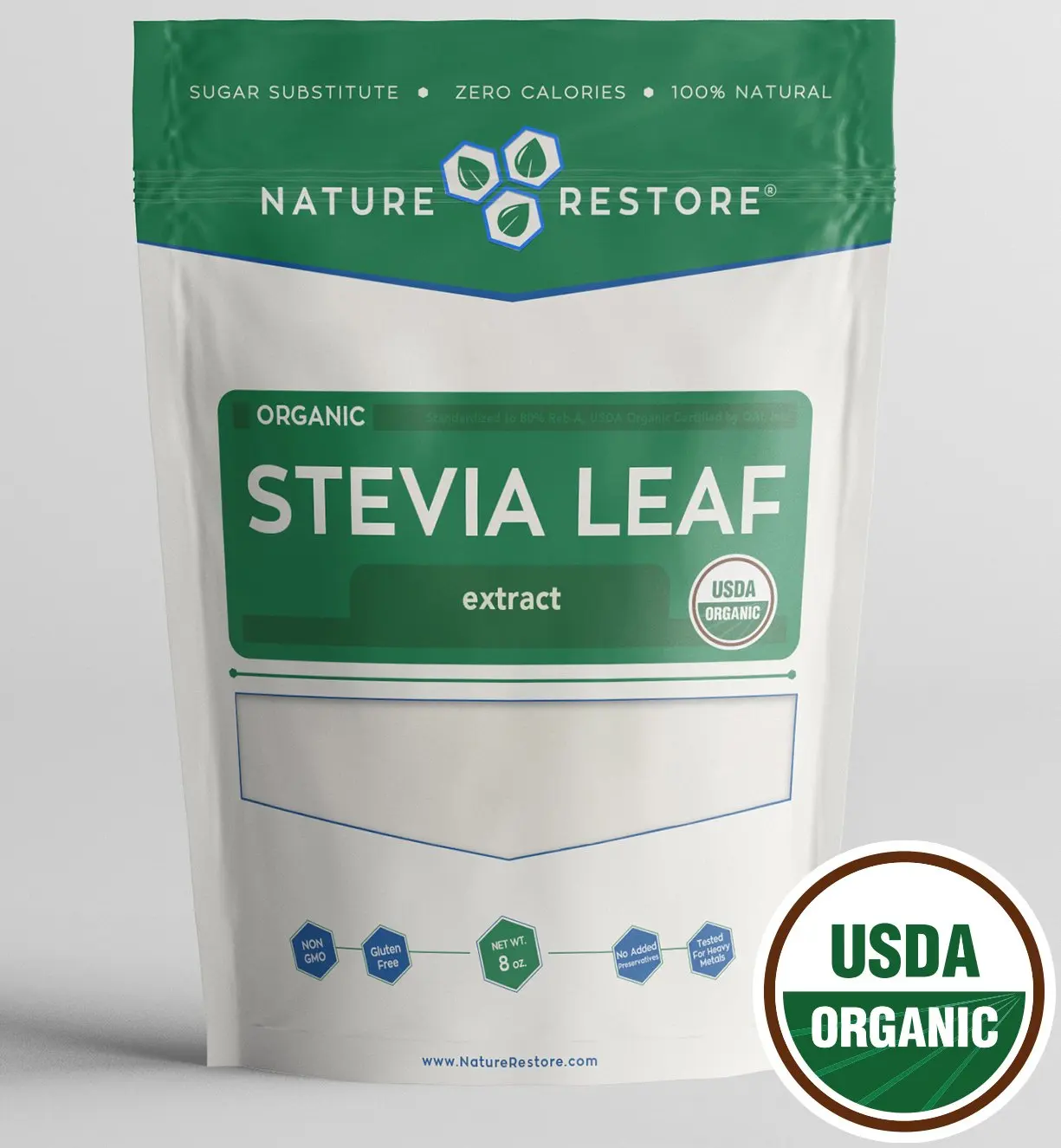Buy Nature Restore USDA Certified Organic Stevia Leaf Extract Powder