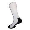 White polyester sublimation blank socks black foot bottom without rib