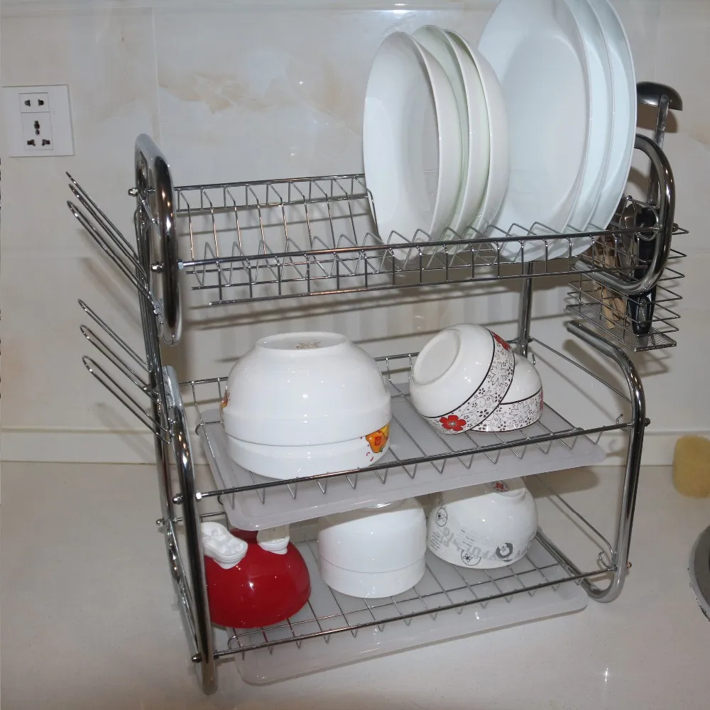 Wholesale Supply More Colors Double Layer Acrylic Plastic Dish Rack For