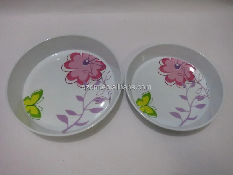 Small Melamine Round Serving Tray Set