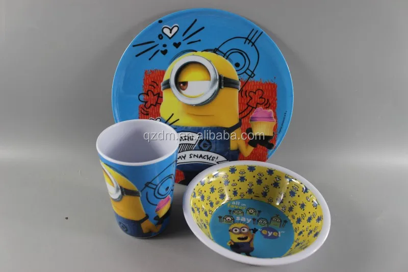 3pcs Melamine Kids dinner set Tableware set