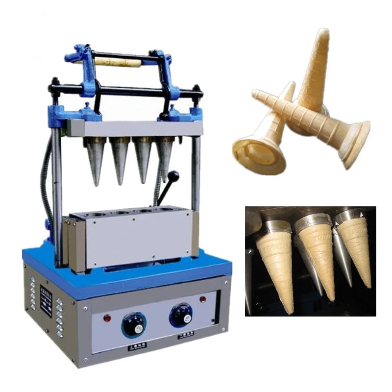 4 heads Automatic Ice Cream Cone Making Machine / Machine for Making Ice Cream Cone
