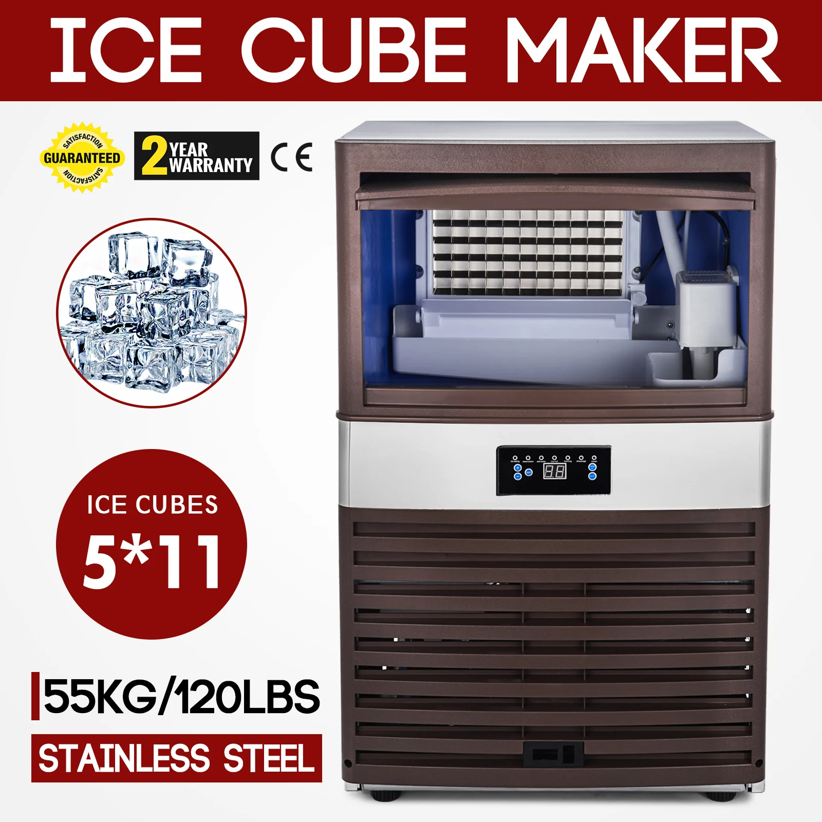 Best Price Automatic Cube Ice Making Machine 55kg With High Quality