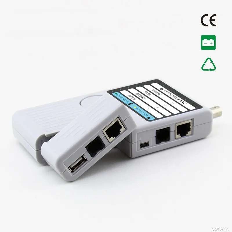 4-in-1 network cable tester use for testing RJ45/RJ11/BNC/USB continuity (NF-3368)