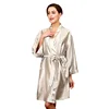 sexy large size satin silk like plain robe femme