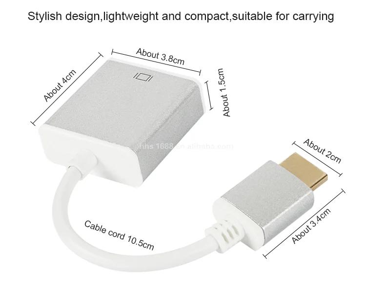 Digital to Analog Video Audio Converter Cable HD MI to VGA 15Pin Adapter - ANKUX.COM