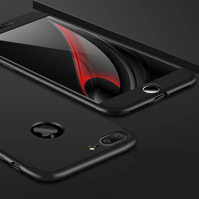 2018 hot sell 360 cover Removable 3in1 Hard PC Shield Back Cover Case for iPhone 7 Plus phone cases