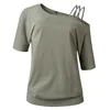 2019 Amazon Womens Loose Strappy Cold Shoulder Tops Basic T Shirts