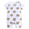 Baby Boys Cotton Rompers Girls Romper Infant Summer Shorts Sleeve Jumpsuit Bear Animal Print 2019 New Toddlers