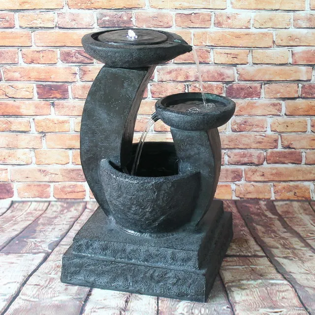 resin solar outdoor fountain with light