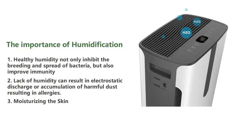 HOKO 4 speed design decorative white air cleaner humidifier with ionizer