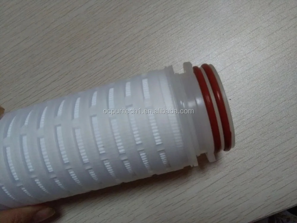 Pleated water filter cartridge for water treatment