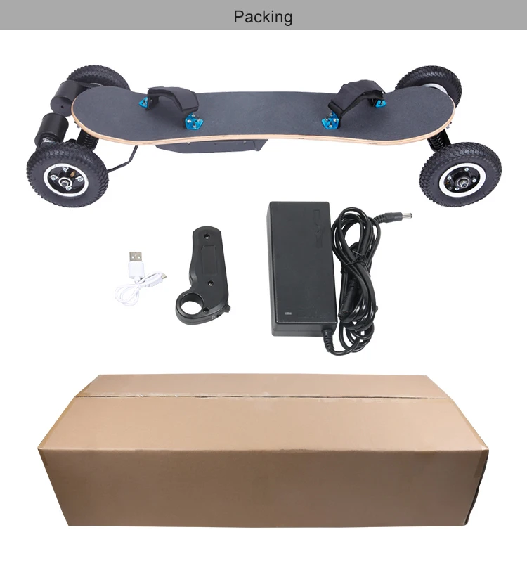 Off Road Big Wheels Fast Electric 4 Wheel Skateboard With Motor Control