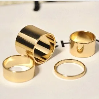 rings gold wide knuckle thick mid band ring larger