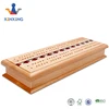 Fashion Wooden 3 Track Cribbage Board set with Free Deck of Cards with wood of metal pegs hot sale game bord