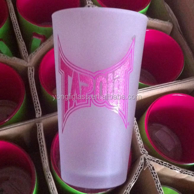Wholesale high quality engraved beer mugs/ 16oz beer glass with laser engraving LOGO printing