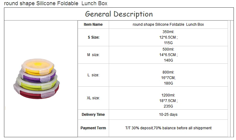 4pcs Silicone Folding Lunch Box, Food Storage Containers