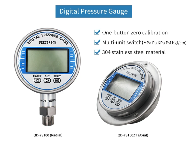 100mm Lcd Display Digital Pressure Gauge Air Pressure Gauge Water