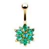 NUORO New Fashion Sexy Piercing Navel Nail Body Jewelry Flower Pendant Crystal Belly Button Rings