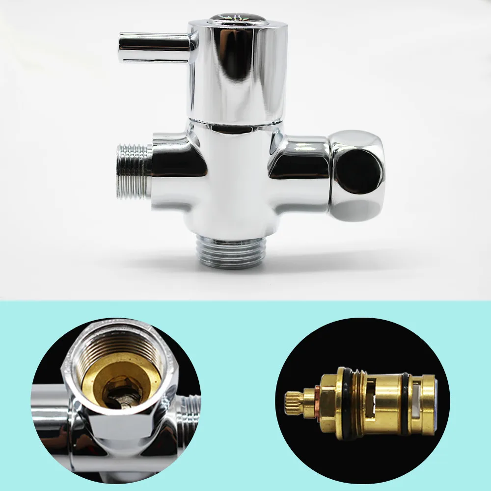 3-way Tee Connector T-adapter With Shut-off Valve For Toilet Bidet ...