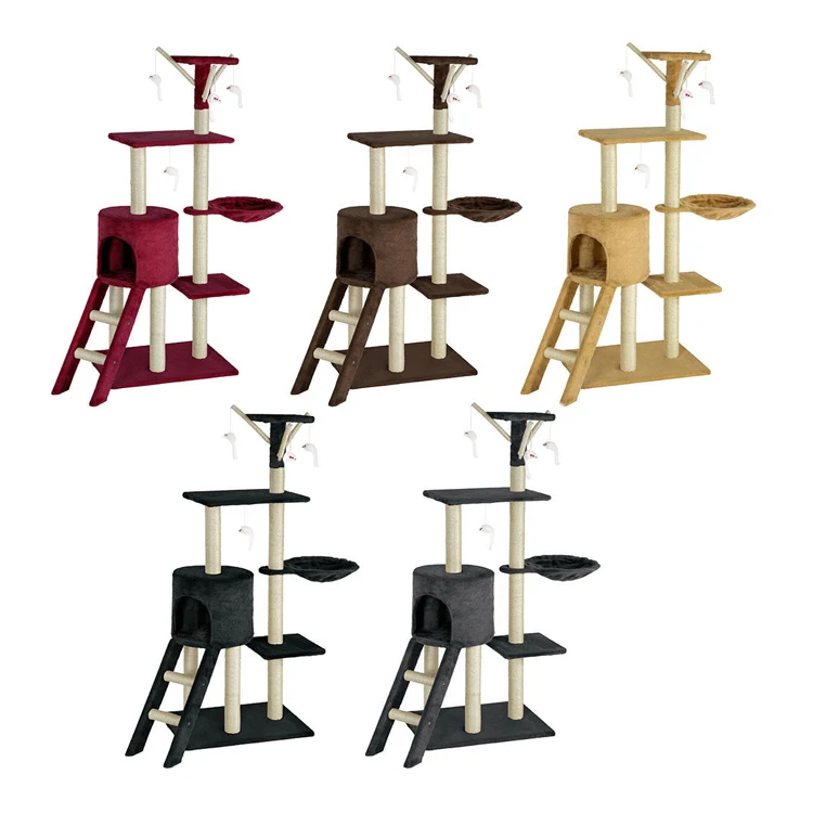 Sisal With Plush House Tree Cat Scratcher