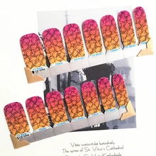 Yellow Pink Cute cat child Nail Arts Nail Sticker Waterproof Nail Decal Sticker Gel Polish French