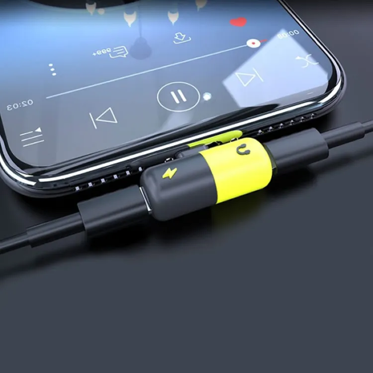 Hosphone 2in1 Capsule Pill Shape quick Charging Type c to Type C Earphone music Charger Adapter Splitter for Samsung Huawei