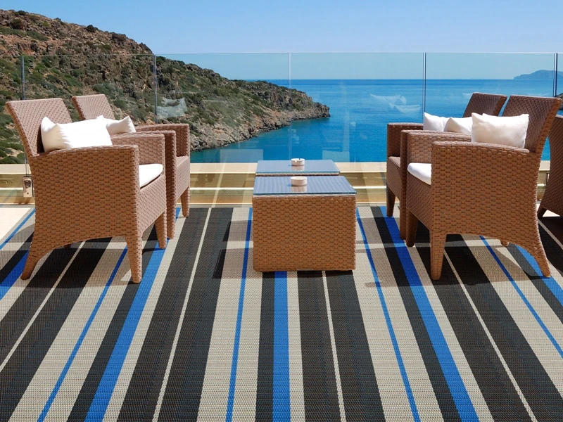 Washable anti-slip pvc vinyl woven weave indoor outdoor rug mats carpet