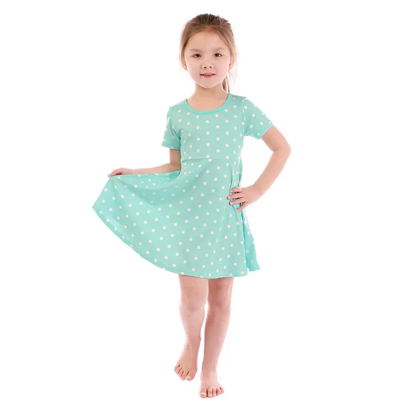 Solid Color Double Gauze Girls Dress Summer Kids Clothing Ruffle Cotton